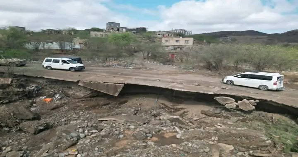 بدء أعمال الترميم والصيانة الطارئة لجسر المكازمة في محافظة تعز بإشراف وزارة الأشغال العامة والطرق